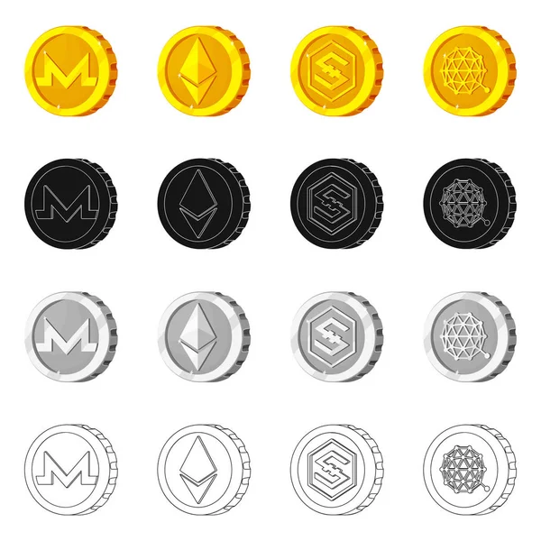 Vector Illustration Cryptocurrency Coin Logo Collection Cryptocurrency Crypto Vector Icon — Stock Vector