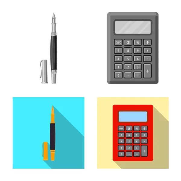 Geïsoleerde object van office en levering pictogram. Kantoor en school vector pictogram voor voorraad set. — Stockvector