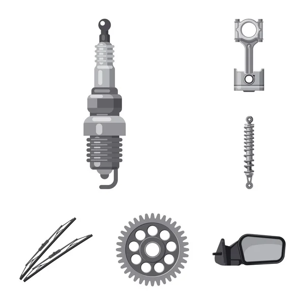 Ilustração vetorial do logotipo do automóvel e da peça. Coleção de auto e carro símbolo de estoque para web . — Vetor de Stock