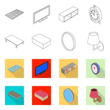 Yatak odası ve oda logo vektör tasarımı. Yatak ve mobilya hisse senedi simgesi için web topluluğu.