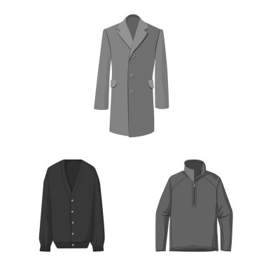 Adam ve giyim logo vektör çizimi. Adam ayarla ve stok vektör çizim giymek.