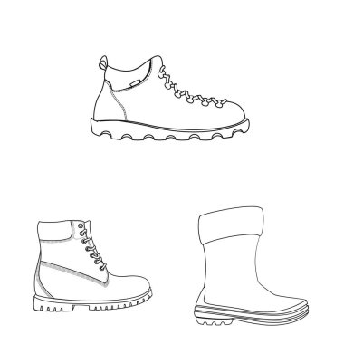 Adam ve ayak işareti illüstrasyon vektör. Adam ayarla ve web için hisse senedi simgesi giymek.