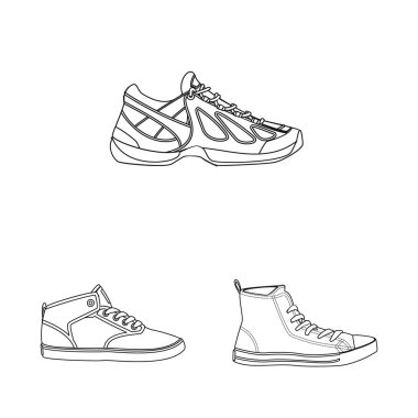 Adam ve ayak işareti illüstrasyon vektör. Adam ve aşınma vektör simgesini hissenin topluluğu.