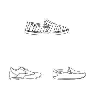 Adam ve ayak logo vektör tasarımı. Adam ve giyim hisse senedi vektör çizim topluluğu.