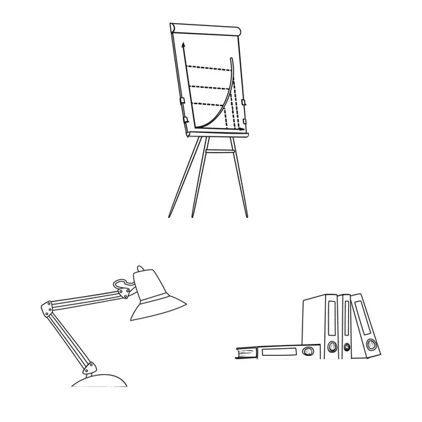 Vektor-Design von Möbeln und Arbeitslogo. Sammlung von Möbeln und Home Stock Symbol für das Web. — Stockvektor