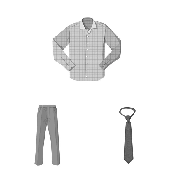 Ontwerp van de vector van mens en kleding logo. Collectie van mens en slijtage aandelensymbool voor web. — Stockvector
