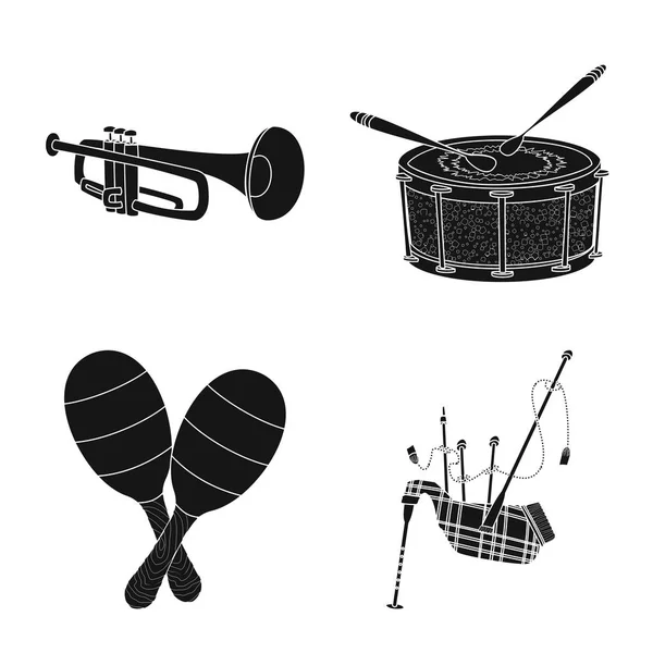 Vector design of music and tune logo. Set of music and tool stock symbol for web. — Stock Vector