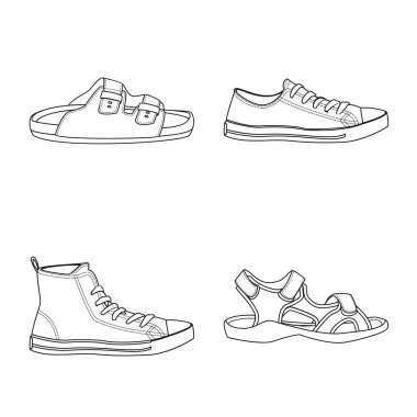 Adam ve ayak logo vektör tasarımı. Adam ayarla ve web için hisse senedi simgesi giymek.