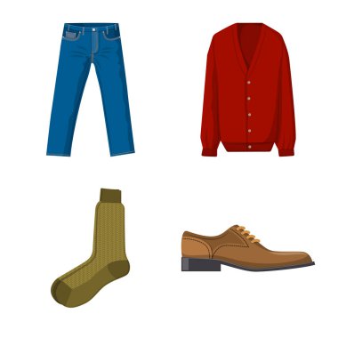 Adam ve giyim logo yalıtılmış nesne. Adam ve giyim hisse senedi vektör çizim topluluğu.