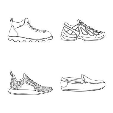 Adam ve ayak logo vektör Illustration. Adam ayarla ve vektör simge stok giyim.