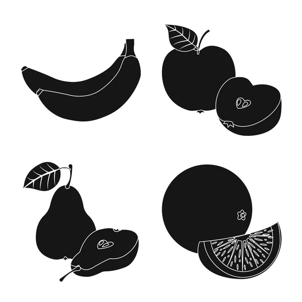 Objet isolé de légume et de fruit symbole. Collection de légumes et d'icône vectorielle végétarienne pour stock . — Image vectorielle