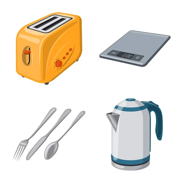 Ilustración vectorial de cocina e icono de cocinero. Colección de cocina y electrodomésticos símbolo de stock para la web . — Vector de stock