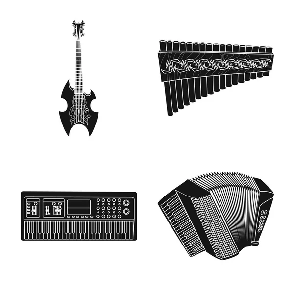 Diseño vectorial de música y símbolo de melodía. Conjunto de música y icono de vector de herramienta para stock . — Vector de stock