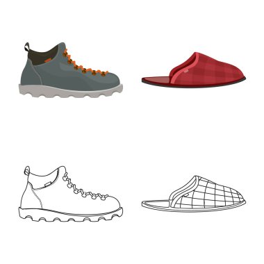 Adam ve ayak logo vektör tasarımı. Adam ayarla ve vektör simge stok giyim.