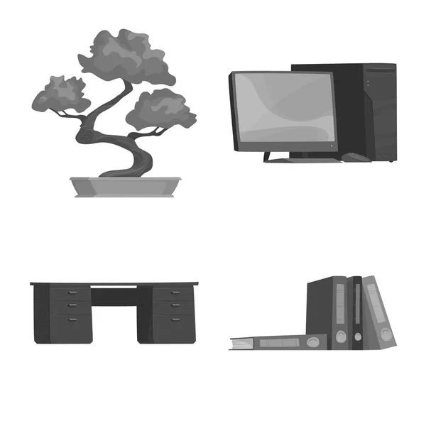 Isolé objet de mobilier et icône de travail. Ensemble de meubles et illustration vectorielle de stock de maison . — Image vectorielle