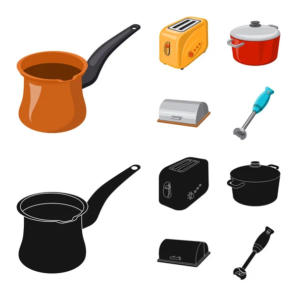 Objeto aislado de cocina e icono de cocinero. Colección de cocina y electrodomésticos símbolo de stock para la web . — Vector de stock