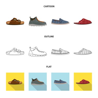 Adam ve ayak işareti illüstrasyon vektör. Adam ayarla ve vektör simge stok giyim.