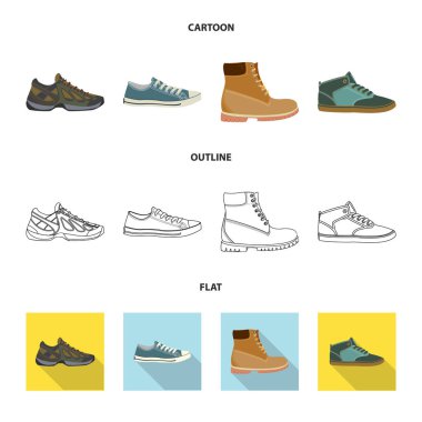 Adam ve ayak logosu yalıtılmış nesne. Adam ayarla ve vektör simge stok giyim.