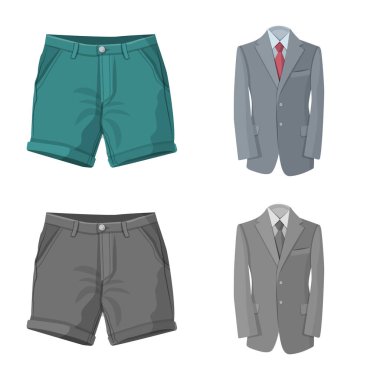 Adam ve giyim simge vektör Illustration. Adam ayarla ve vektör simge stok giyim.