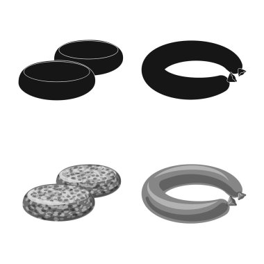 Et ve jambon simge vektör Illustration. Et ve hisse senedi için pişirme vektör ikon koleksiyonu.