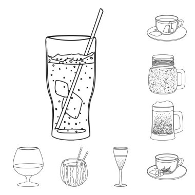 İçki ve üye bar tasarım vektör. İçki ve parti hisse senedi vektör çizim topluluğu.