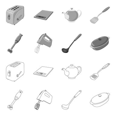 İllüstrasyon işareti mutfak ve aşçı, vektör. Mutfak ve cihaz hisse senedi simgesi için web topluluğu.