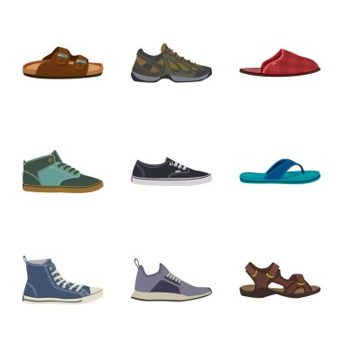 Adam ve ayak logo vektör tasarımı. Adam ayarla ve stok vektör çizim giymek.