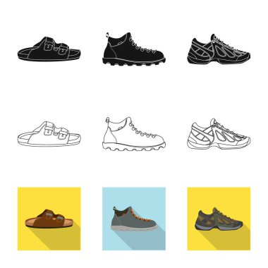 Adam ve ayak simge vektör Illustration. Adam ayarla ve web için hisse senedi simgesi giymek.