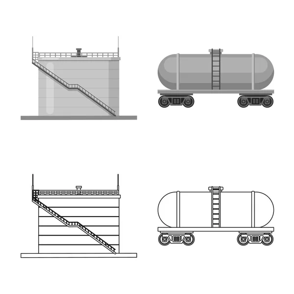 Objeto isolado de símbolo de óleo e gás. Conjunto de óleo e gasolina estoque vetor ilustração . —  Vetores de Stock