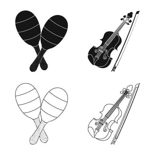 Objet isolé de musique et logo tune. Ensemble de musique et icône vectorielle d'outil pour stock . — Image vectorielle