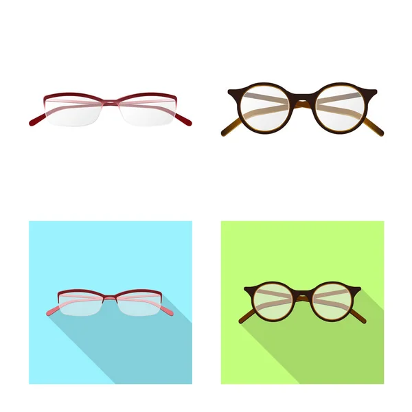 Objeto aislado de gafas y símbolo del marco. Colección de gafas y accesorio stock vector ilustración . — Archivo Imágenes Vectoriales