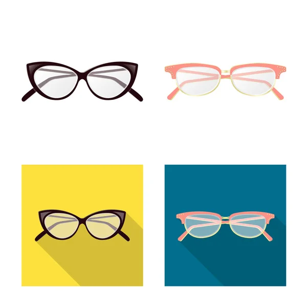 Vector design of glasses and frame sign. Set of glasses and accessory stock vector illustration. — Stock Vector