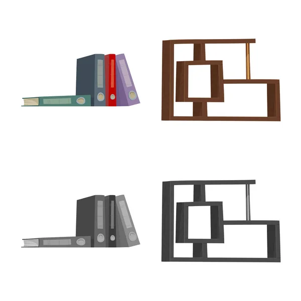 Vektor illustration av möbler och arbete tecken. Uppsättning av möbler och hem lager vektorillustration. — Stock vektor