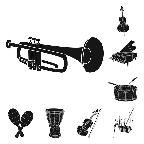 Diseño vectorial de música y logotipo de melodía. Conjunto de música y herramienta de stock símbolo para la web . — Vector de stock