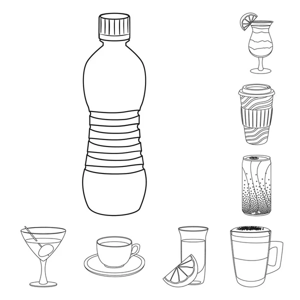 Векторный дизайн иконки напитка и бара. Коллекция векторных иллюстраций напитков и вечеринок . — стоковый вектор