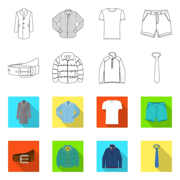 Geïsoleerde object van mens en kleding logo. Instellen van de mens en het dragen van vector pictogram voor voorraad. — Stockvector