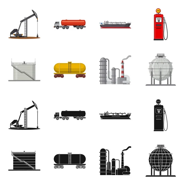 Ilustración vectorial del signo de petróleo y gas. Colección de aceite y aceite icono vector para stock . — Vector de stock