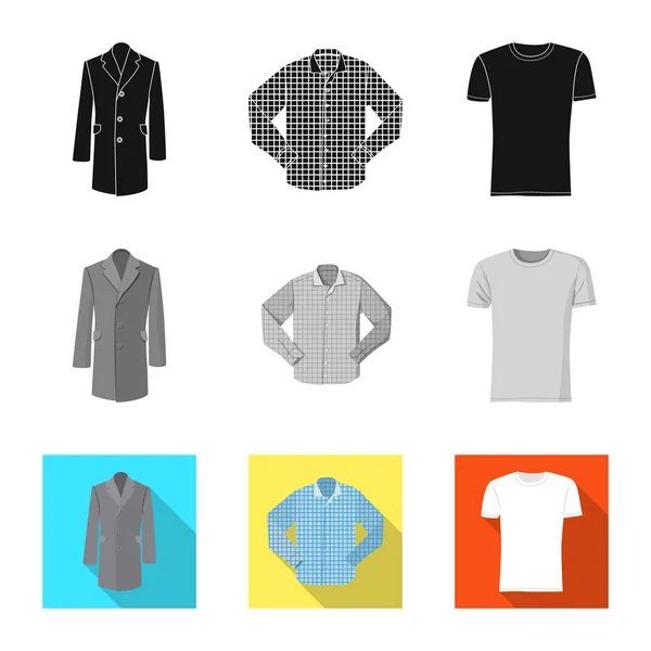 Vectorillustratie van mens en kleding logo. Instellen van de mens en het dragen van voorraad vectorillustratie. — Stockvector