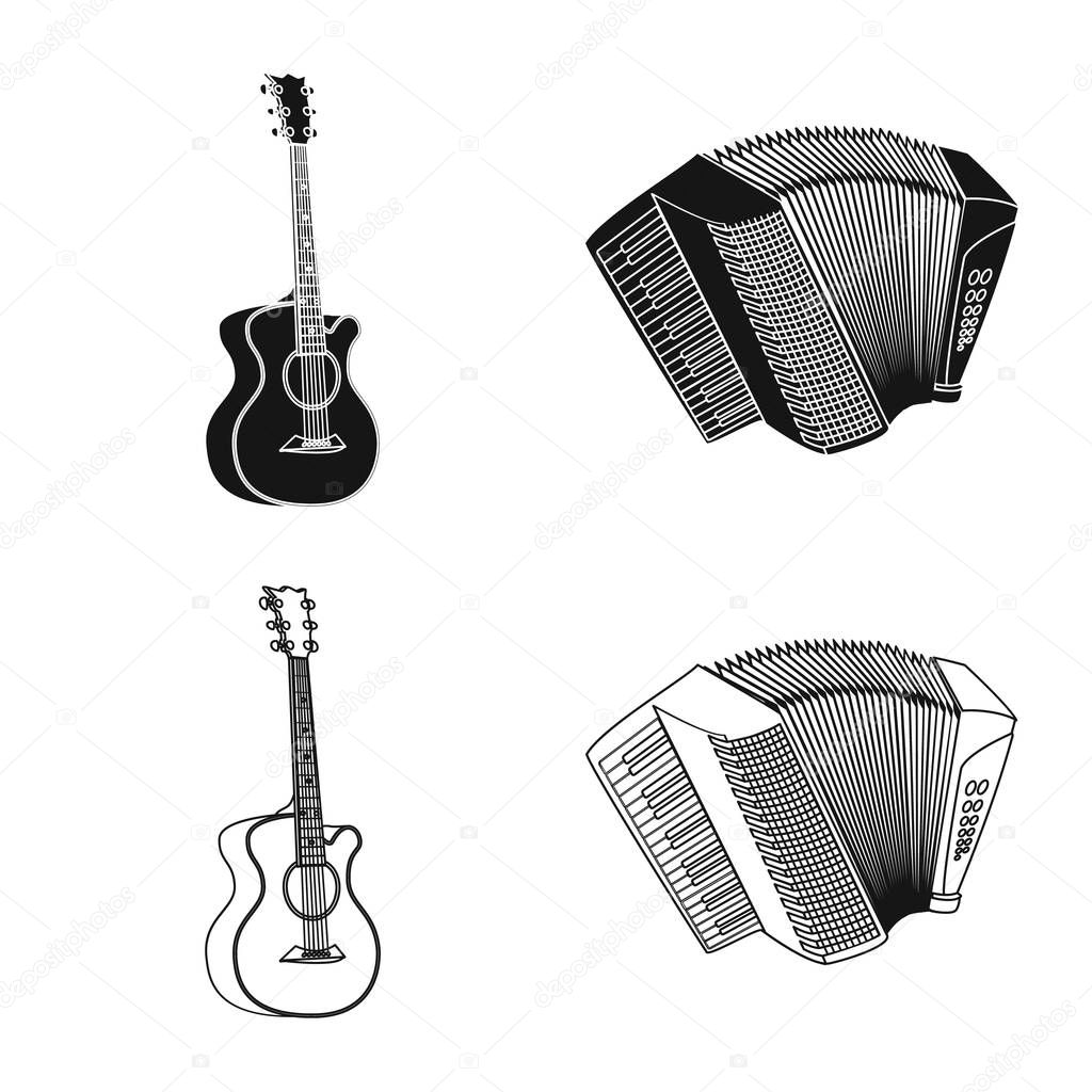 Vector illustration of music and tune logo. Set of music and tool vector icon for stock.