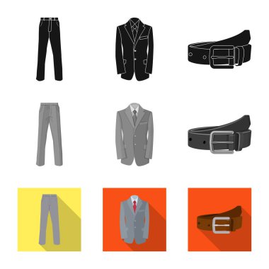 Adam ve giyim simge vektör çizimi. Adam ve aşınma vektör simgesini hissenin topluluğu.