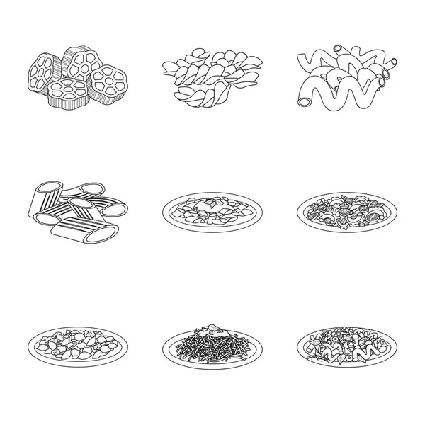 Διάνυσμα σχεδιασμός πινακίδα ζυμαρικά και υδατάνθρακες. Σύνολο εικονογράφηση διάνυσμα απόθεμα ζυμαρικά και μακαρόνια. — Διανυσματικό Αρχείο