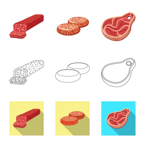 Ilustración Vectorial Del Símbolo Carne Jamón Conjunto Ilustración Vectores Carne — Archivo Imágenes Vectoriales