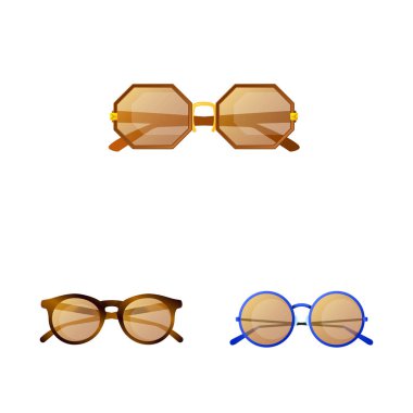 Gözlük ve güneş gözlüğü simgesi yalıtılmış nesne. Gözlük ve web için aksesuar hisse senedi simgesi.