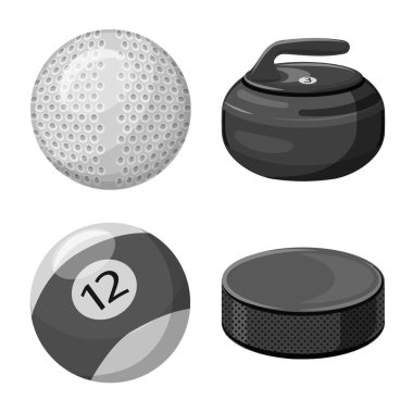 Spor ve topu işareti yalıtılmış nesne. Spor ve spor stok vektör çizim koleksiyonu.