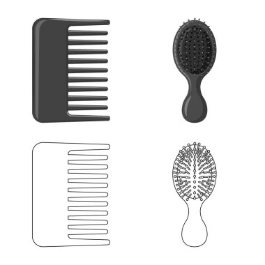 Fırça ve saç simge vektör Illustration. Fırça ve saç fırçası hisse senedi simgesi için web topluluğu.