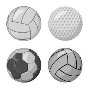 Spor ve top logo vektör tasarımı. Spor ve web için atletik hisse senedi simgesi toplama.