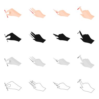 Dokunmatik ve el logo vektör tasarımı. Dokunmatik ekran ve dokunmatik hisse senedi vektör çizim topluluğu.