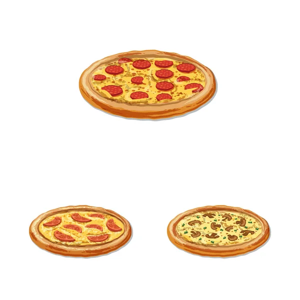 Vektorová design pizzy a jídla Sign. Sada pizza a Itálie burzovní symbol pro web. — Stockový vektor