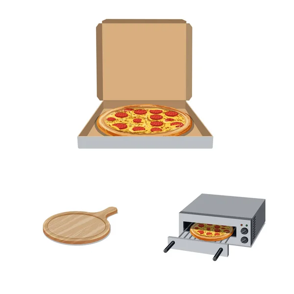 Ilustracja wektorowa ikony pizza i jedzenie. Kolekcja pizza i Włochy symbol giełdowy dla sieci web. — Wektor stockowy