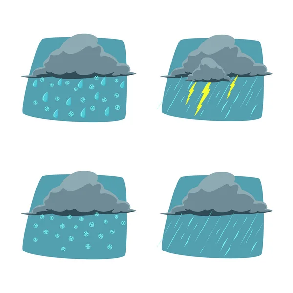 Oggetto isolato di tempo e icona del clima. Set di icone meteo e vettoriali cloud per stock . — Vettoriale Stock